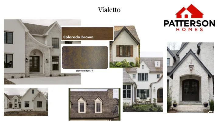 Property Design Board. Presenting architectural styles and material selections for the property