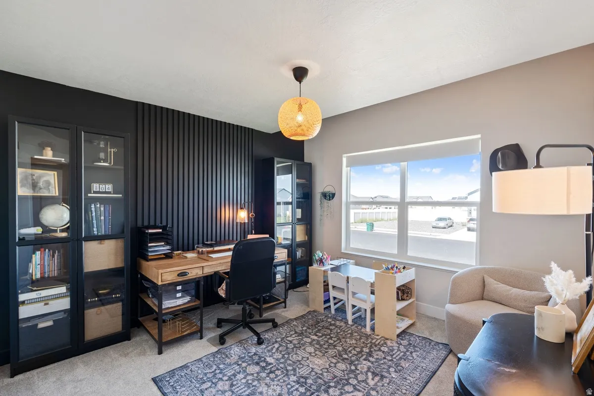 Accent wall with vertical paneling