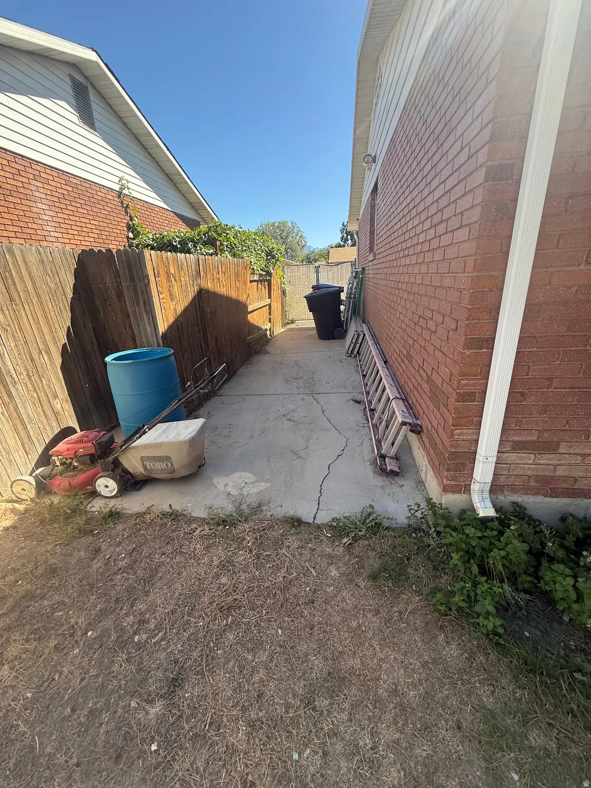 Side back yard exterior