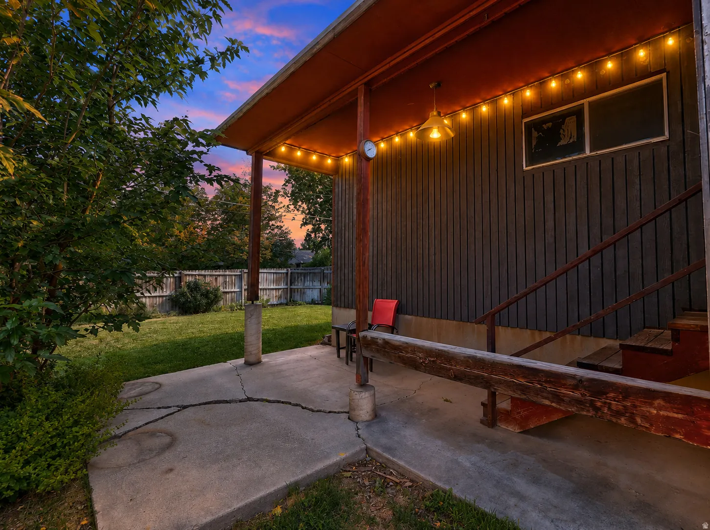 Side B back patio and private back yard.