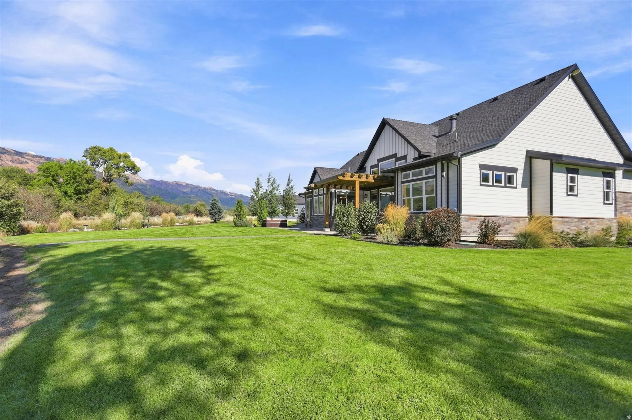 Expansive yard with mature landscaping