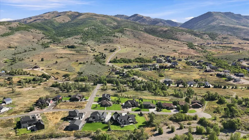 Residential community with mountain backdrop