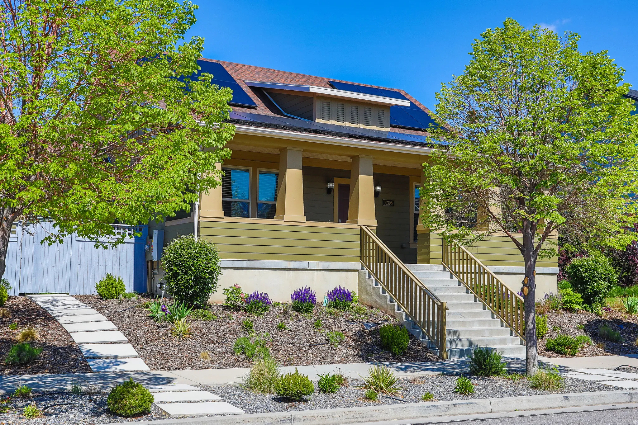 Starting with those solar panels. NO electric bill. And my favorite part? If you view this home from space, those panels make it look like some smiling character from Minecraft. True story