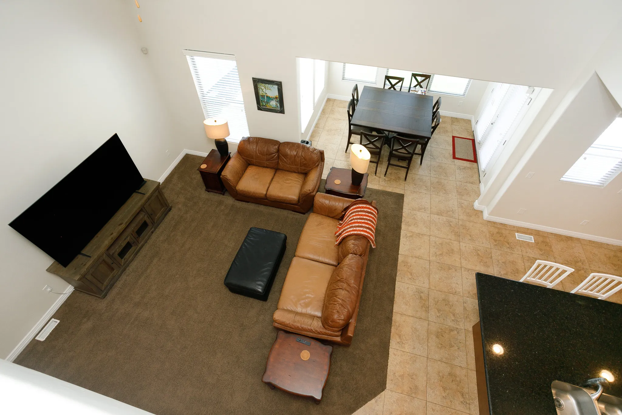 View from the loft area: perfect for family pillow fights our water balloons if you're feeling ambitious.