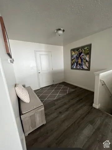 Wood-finish flooring throughout the entry