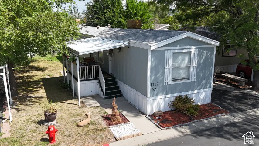 Light blue exterior with white trim