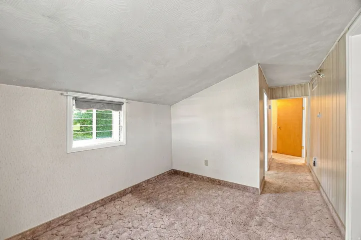 Recessed window with white framing