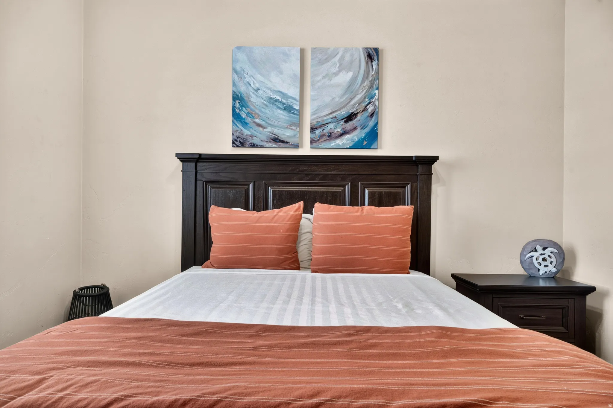 Light-toned wall paint throughout