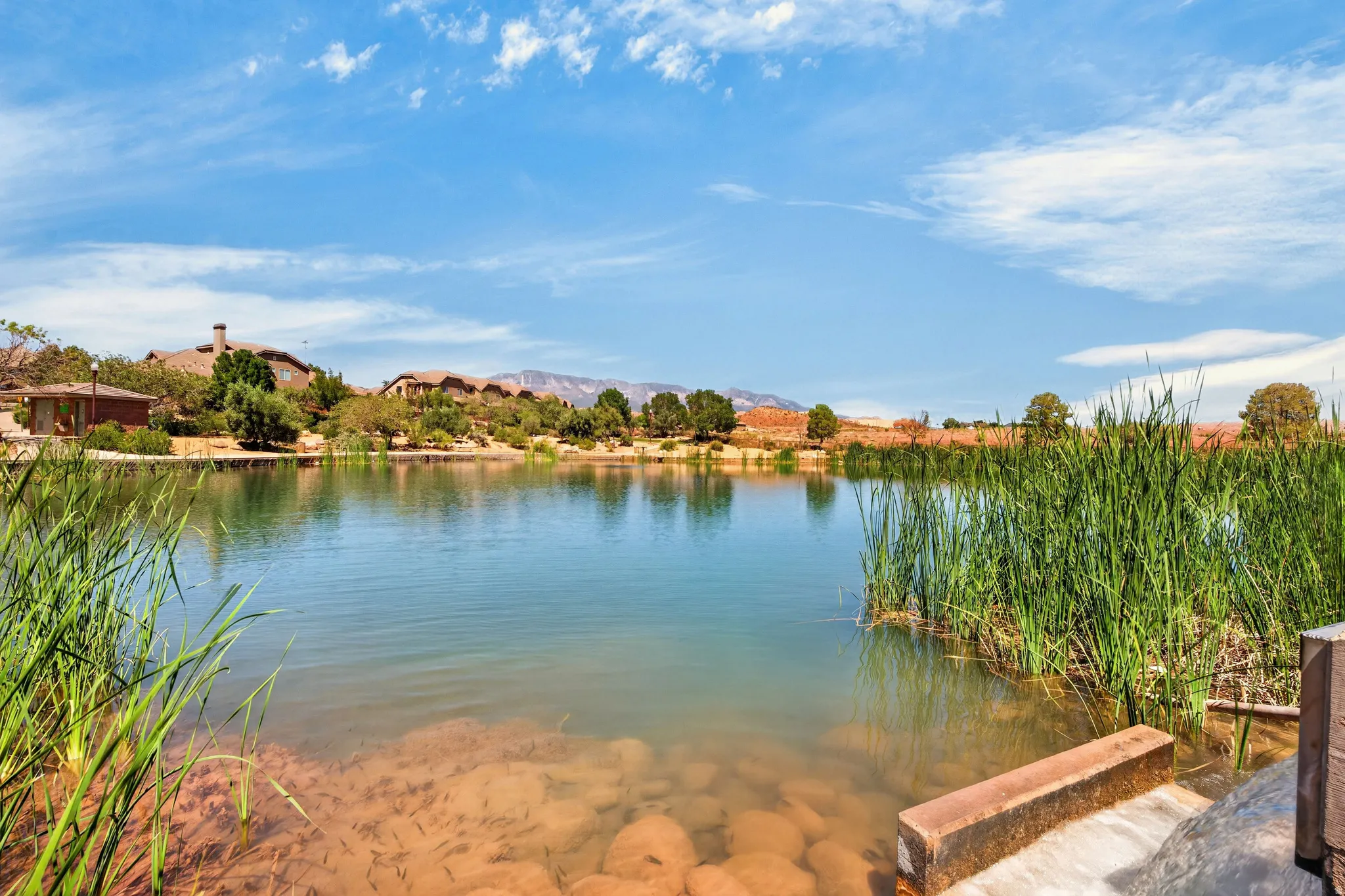Stocked fishing pond that is enjoyable for all ages