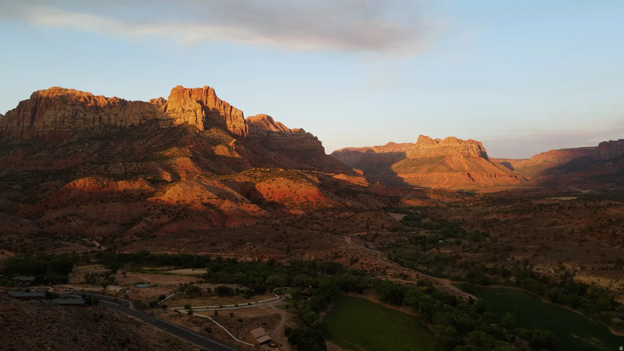 Zion National Park is known for sandstone cliffs of cream, pink, and red
