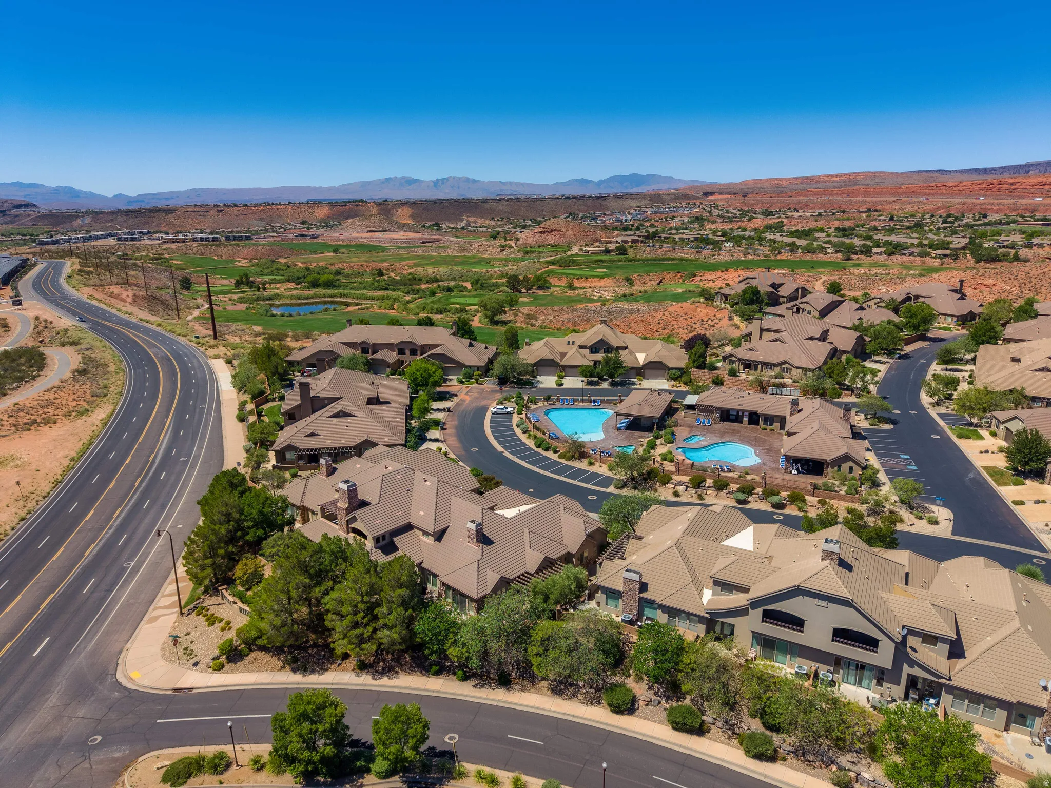 Gorgeous red rock and mature trees surround the property