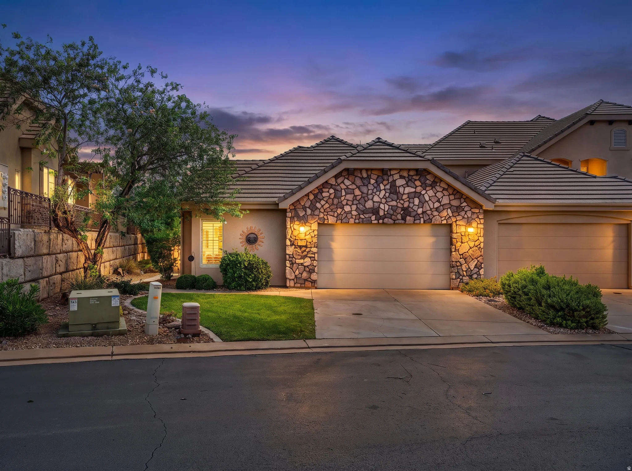 Stunning landscaping with mature trees