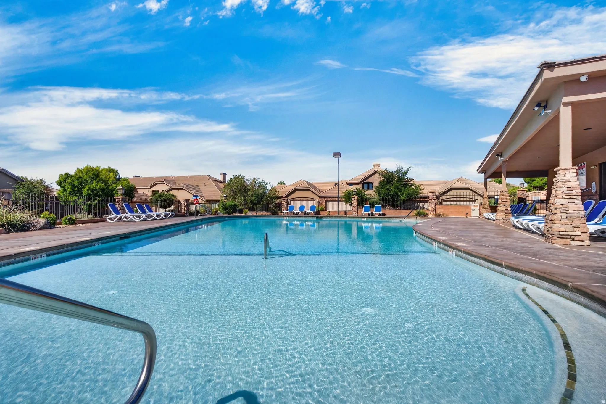 Two large pools that are open all year