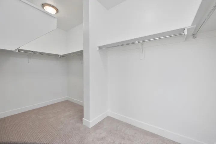 Built-in closet shelving and hanging rods