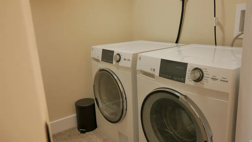 Dedicated laundry area with front-loading appliances
