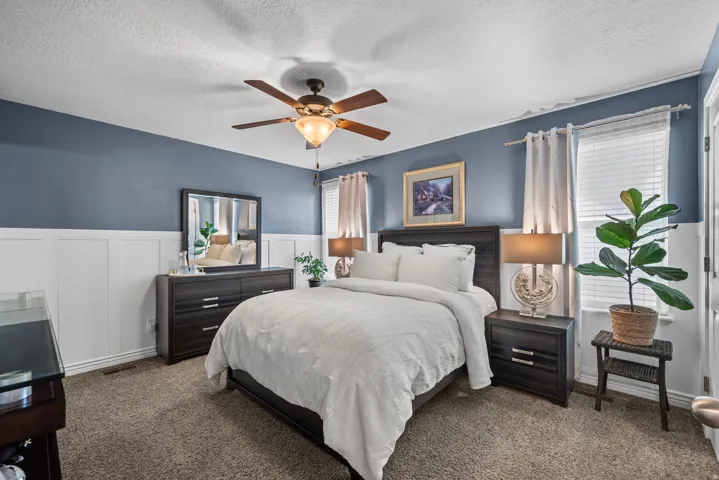 Board and batten wainscoting with a two-tone wall design