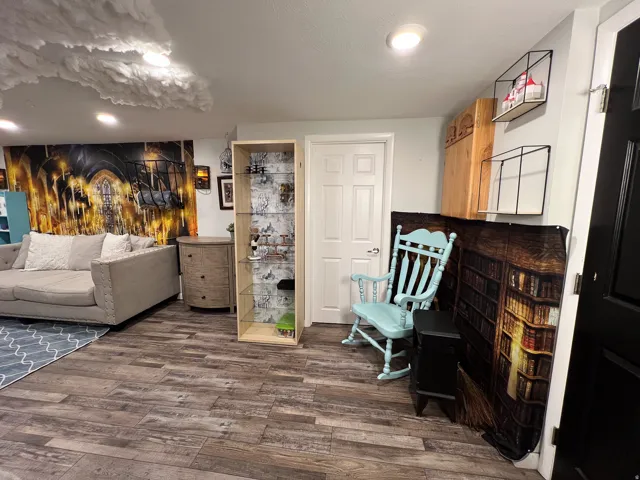 Wood-finish flooring throughout
