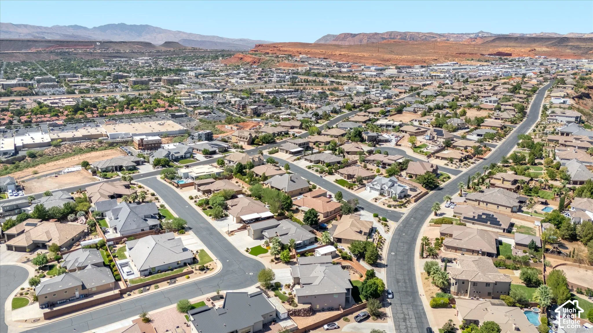 Expansive residential development featuring paved streets and varied architectural styles