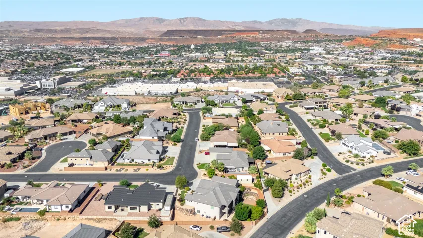 Residential neighborhood with paved streets and varied home architectural styles