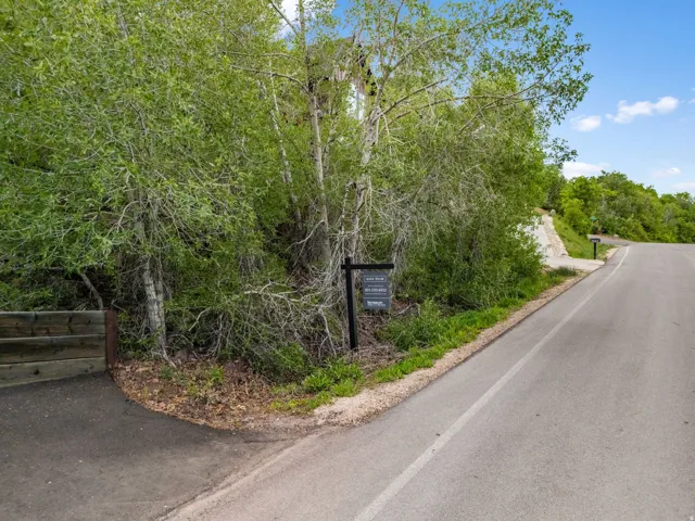 Street-level view of the lot frontage and paved, year-round county access.