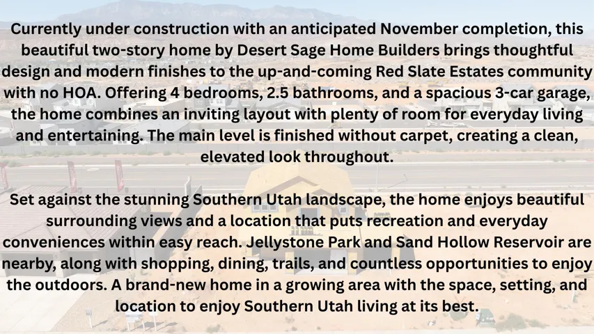 Property Description. Detailing construction status, property specifications, and regional characteristics
