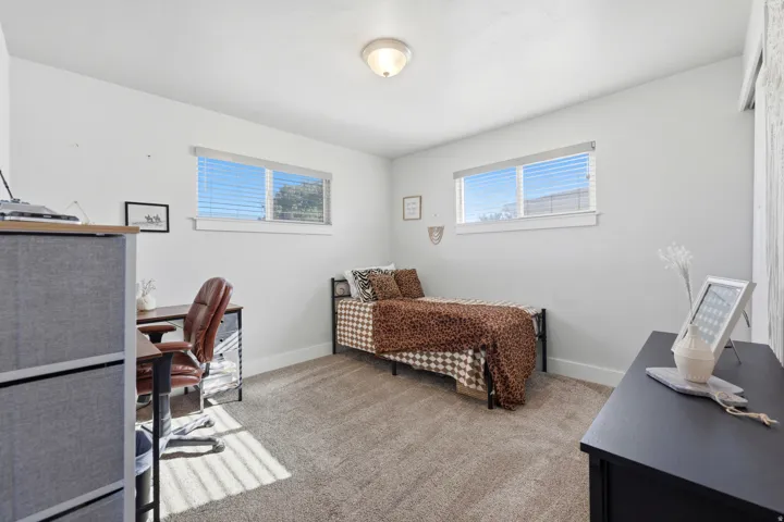 White walls with carpeted flooring