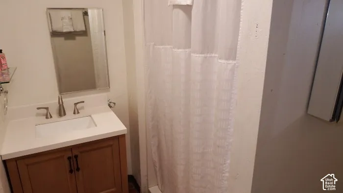 White shower curtain