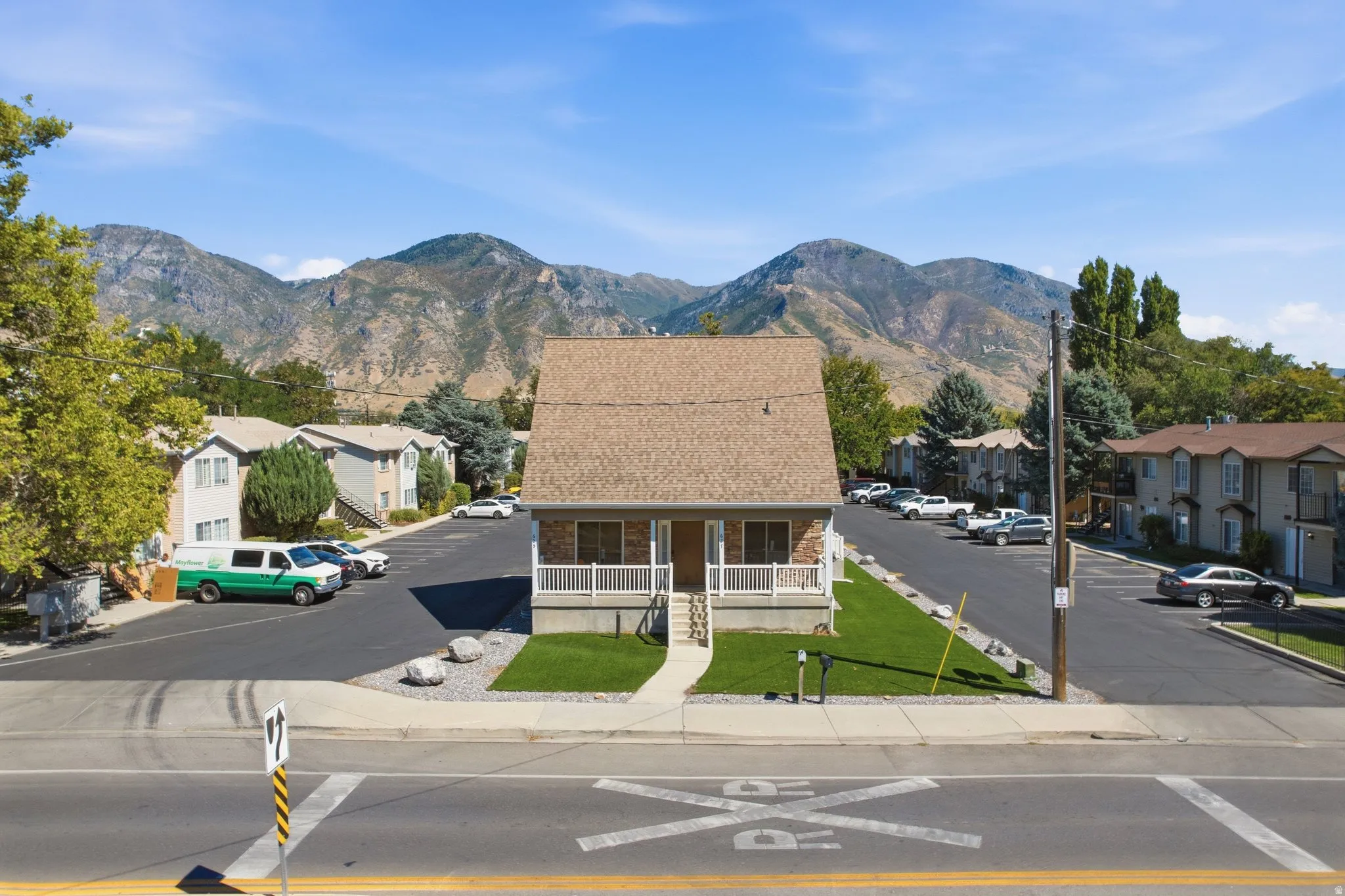 This is a bird's-eye view of the entire property, Mountain views, and a better perspective of location.