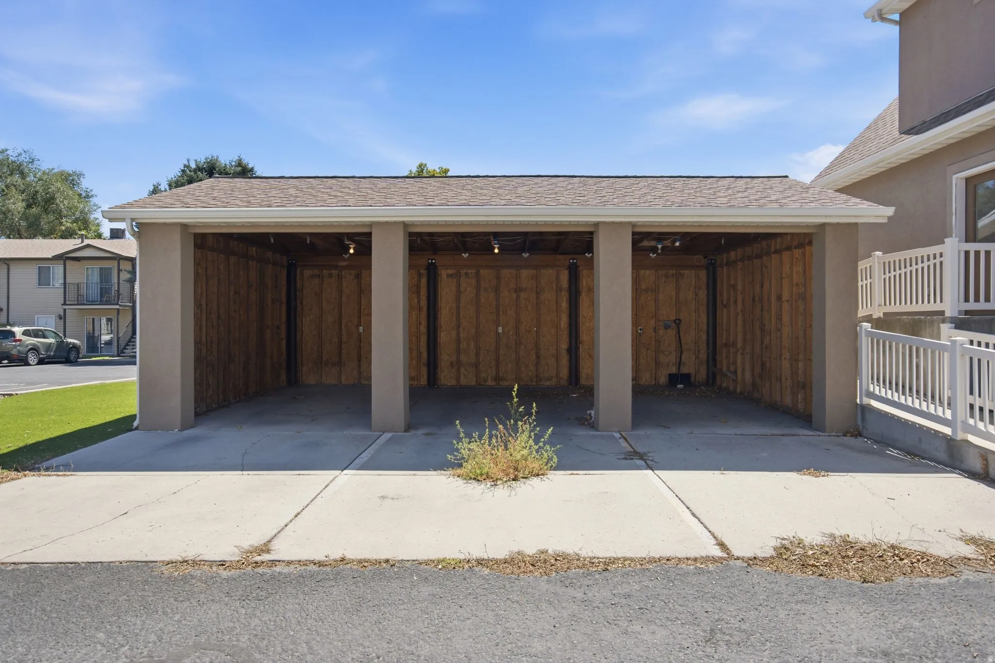 This property has three covered parking stalls.