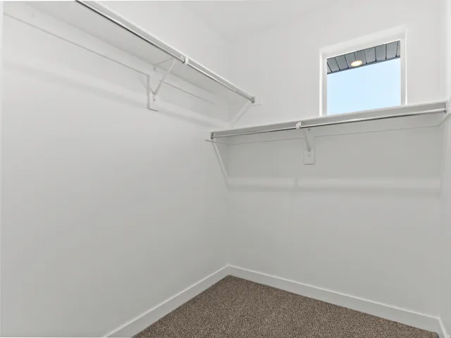 Built-in shelving with hanging rods