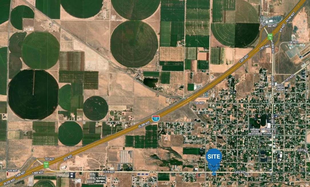 Location Map. Aerial depiction of the property's geographic context, including surrounding infrastructure and land use patterns