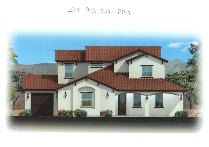 Architectural Rendering. Illustrating the exterior facade of the property identified as Lot 913 SH-FM