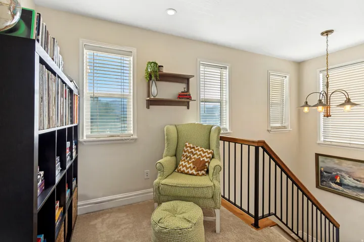Reading nook at the top of the stairs.