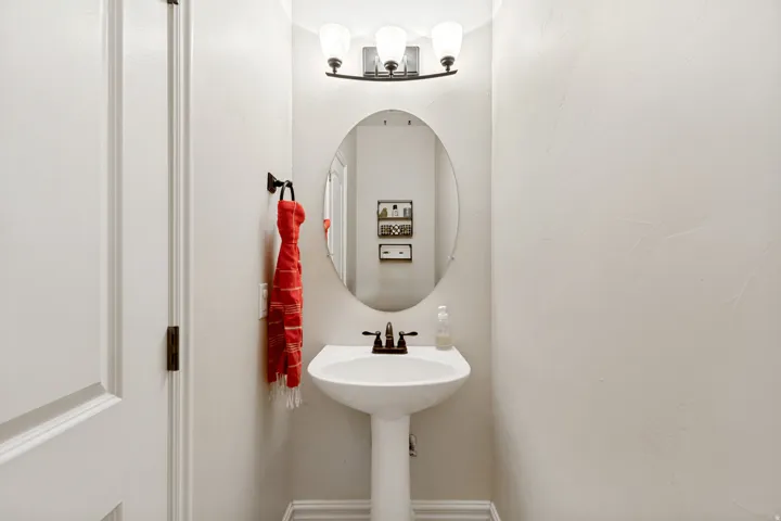 Main floor powder room, great for guests.