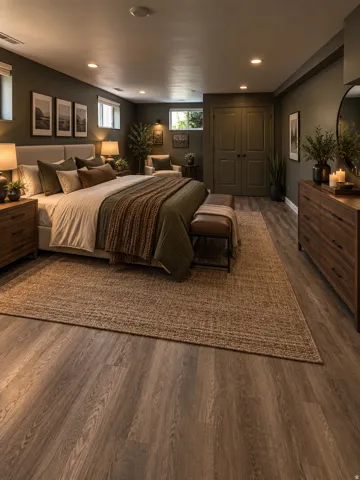 Flex space virtually staged as a 2nd primary. Closet doors are around the side, not in front.
