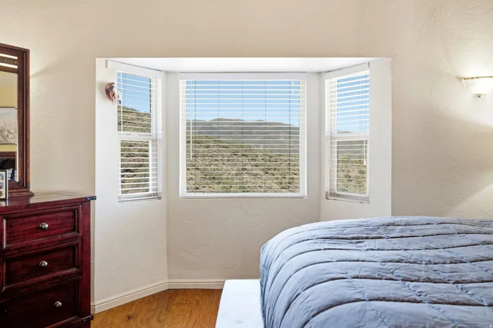 Bay window with mountain scenery