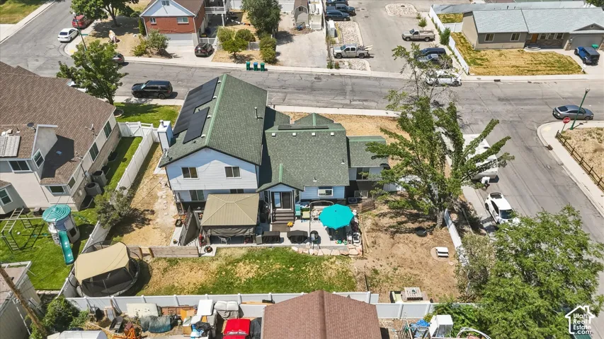 Gable roof with solar panels