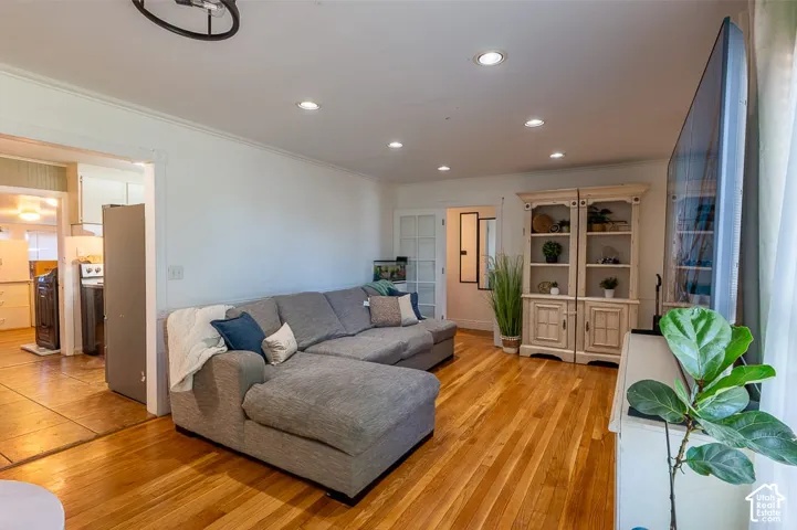 Original hardwood flooring throughout the home.