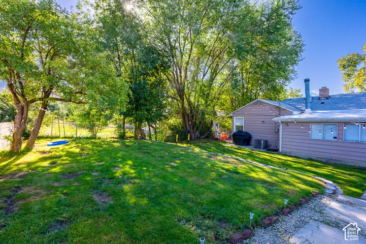 Beautifully shaded backyard.