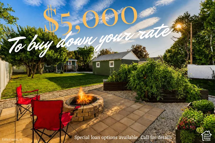 Enjoy $5,000 Seller credit to make your rate easier to swallow, so you can enjoy this amazing backyard firepit while savoring fresh picked produce from your garden and orchard.
