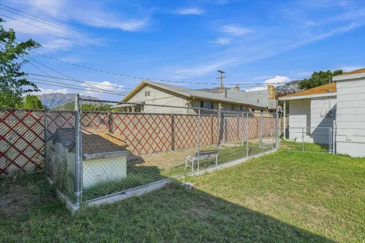 Chain link fencing defining property boundaries