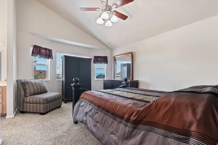 Primary Bedroom. Vaulted Ceilings. Ensuite. Separate Tub/shower. Massive walkin closet. Separate toilet room.