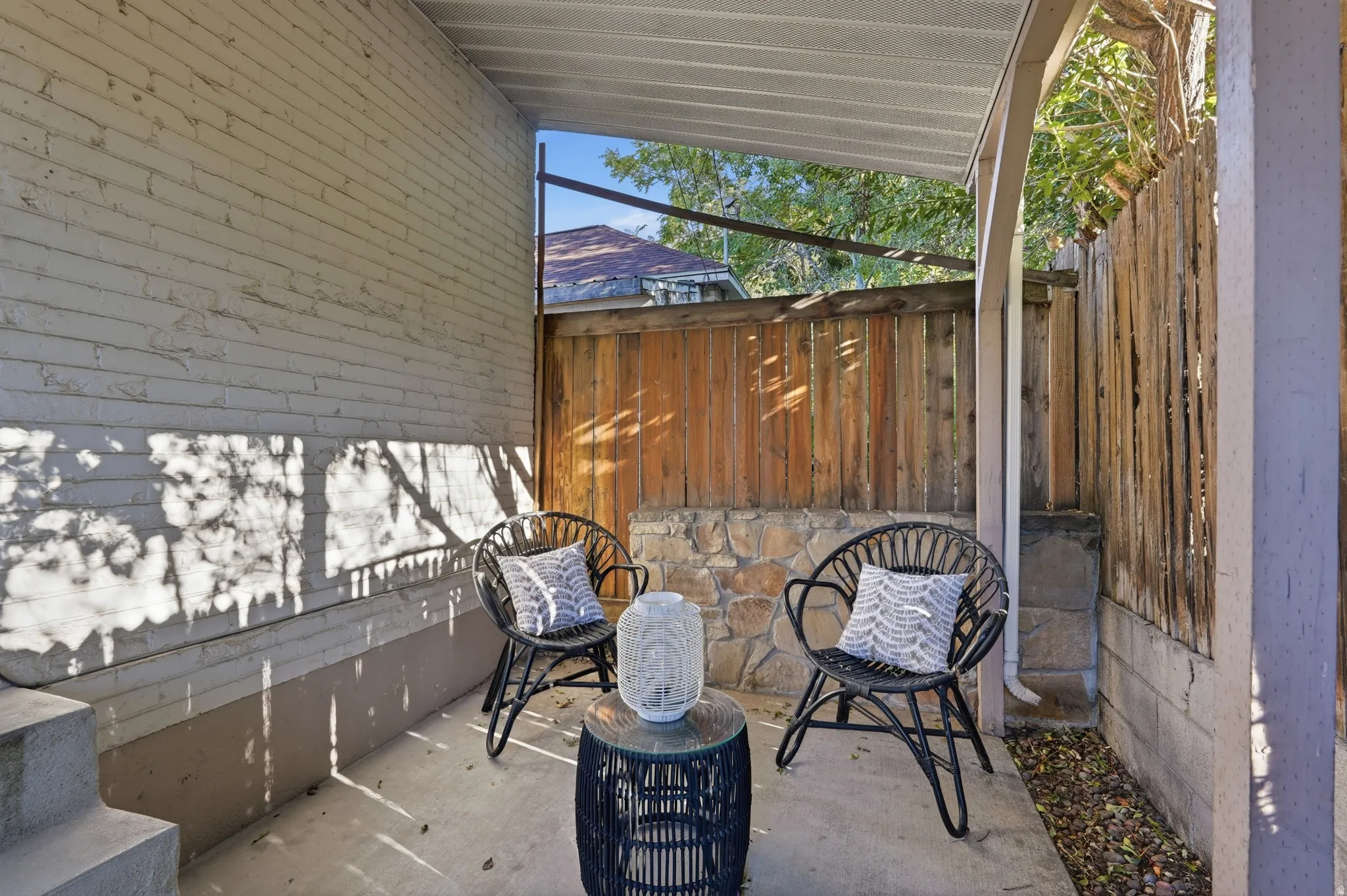 Covered patio area