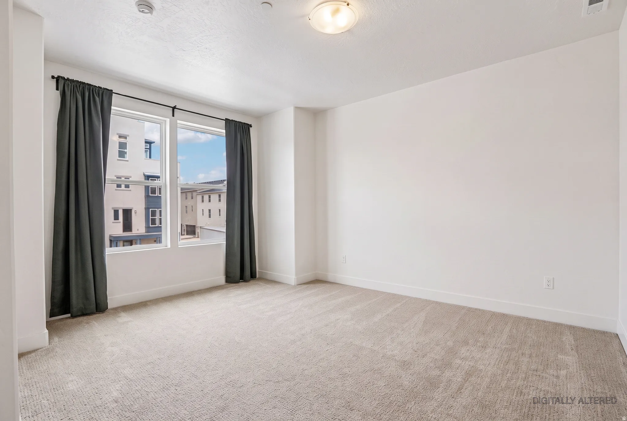 Recessed window with expansive glass