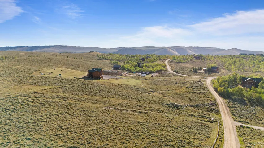 Expansive natural landscape with rolling terrain and scattered evergreen trees