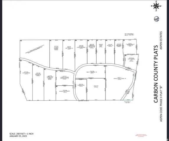 Plat Map. Illustrating the division of land into lots, with associated dimensions and property identification numbers for the property