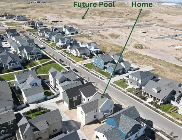 Aerial to Future Pool