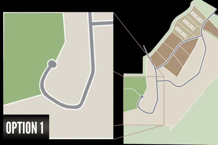 Site Plan. Illustrating the property layout with available parcels and surrounding land features