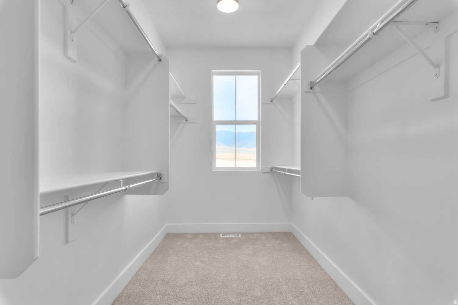 Built-in shelving with hanging rods