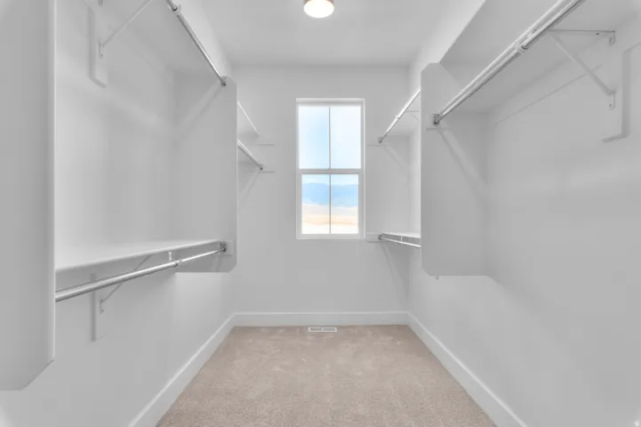 Built-in shelving with hanging rods
